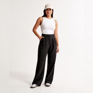 NWT Curve Love A&F Sloane Tailored Pant - Size 28 Long in Black
